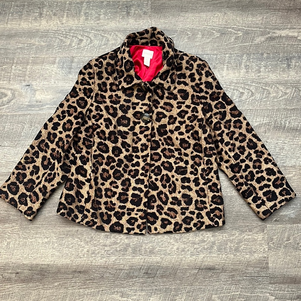 Chico’s Leopard Animal Print Blazer Women’s Size 0 / Small